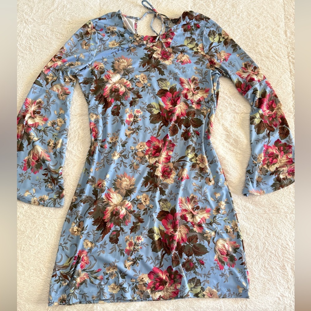 Highline Collective Blue Floral Mini Dress Women’s Small